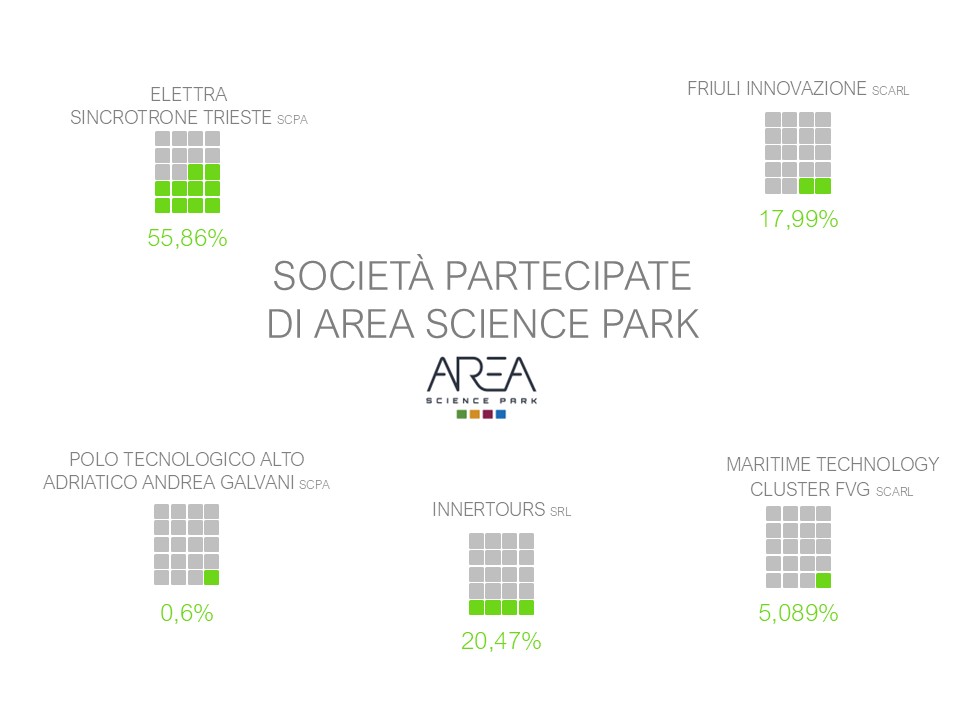 Rappresentazione grafica società partecipare Area Science Park